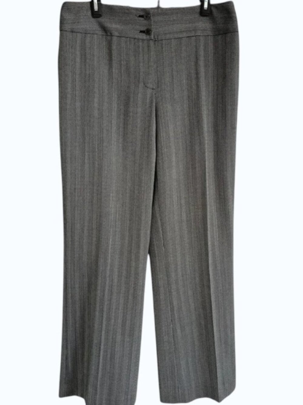 JONES NEW YORK COLLECTION Wool Gray/Cream Wide Leg Stretch Dress Trousers NWT